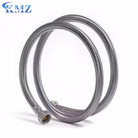 Durable Double Lock Bath Fitting Plumbing Wash Basins Inlet Flexible Shower Hose Stainless Steel Metal Flex Braided Water Hose