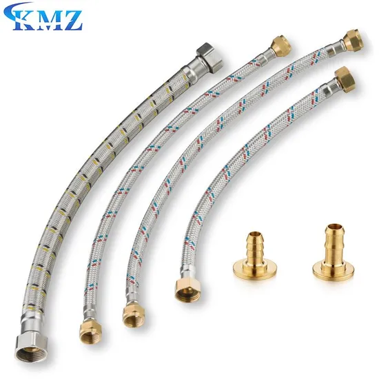 Durable Double Lock Bath Fitting Plumbing Wash Basins Inlet Flexible Shower Hose Stainless Steel Metal Flex Braided Water Hose
