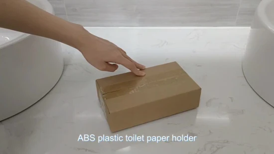 Portarrollos de papel higiénico montado en la pared de plástico ABS Saige con estante para teléfono