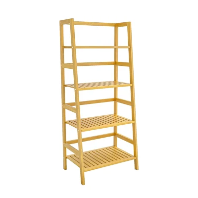 Soporte de planta de bambú Estante de escalera Múltiples soportes de macetas de 4 niveles