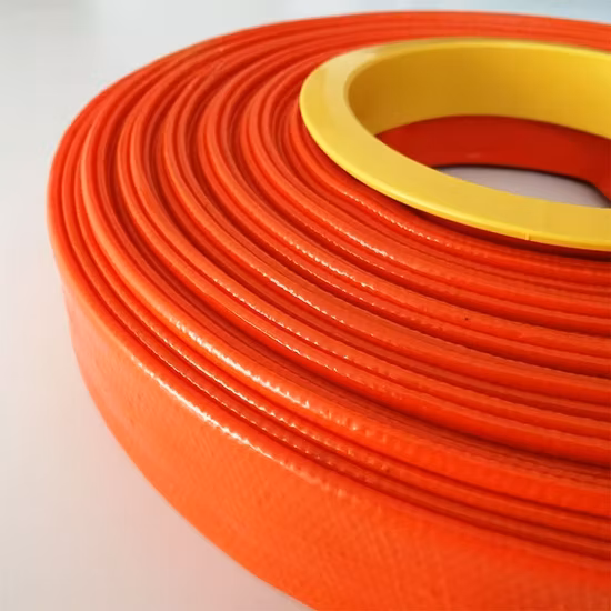 Luz flexible azul manguera plana de PVC de descarga de agua de riego agrícola de 2 pulgadas