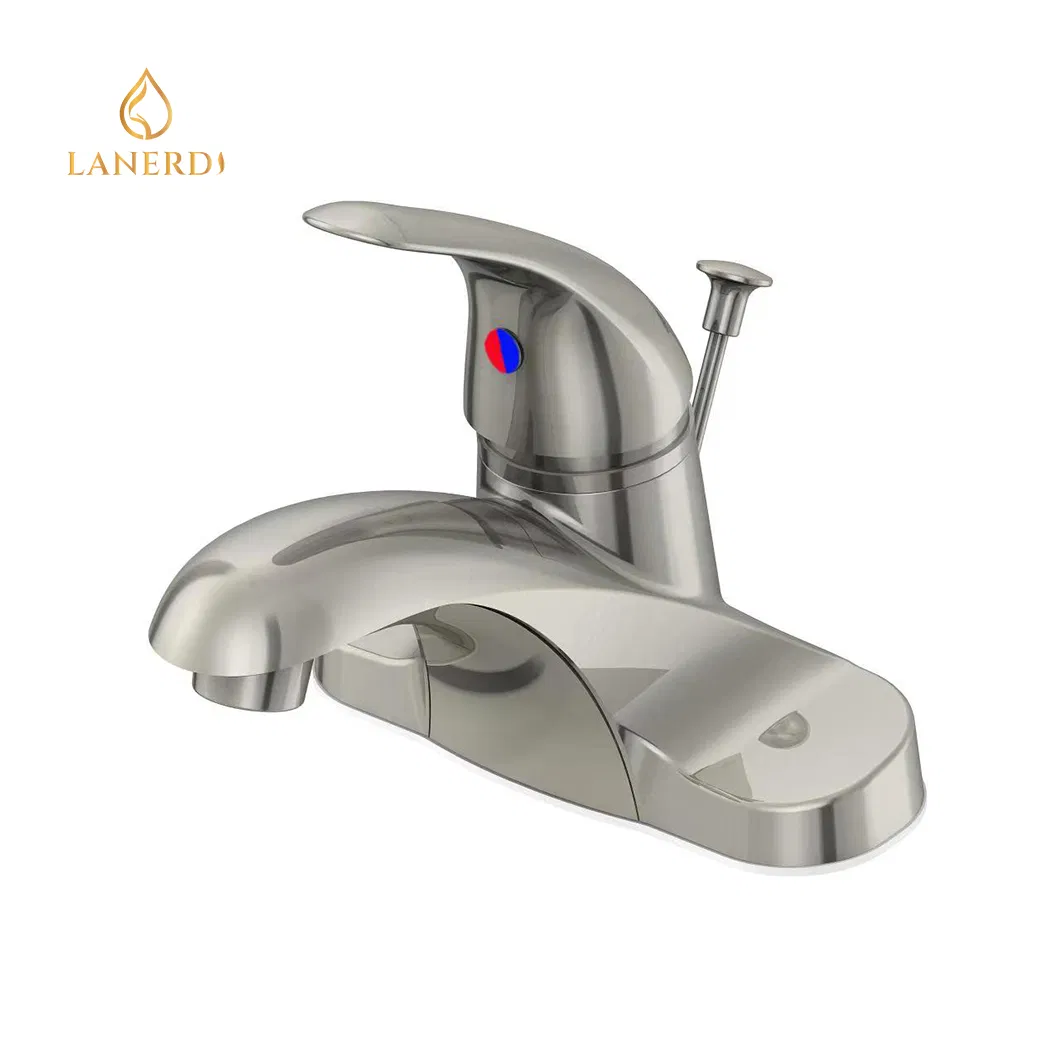 Grifo de plástico montado en cubierta Grifo de lavabo de doble manija negro